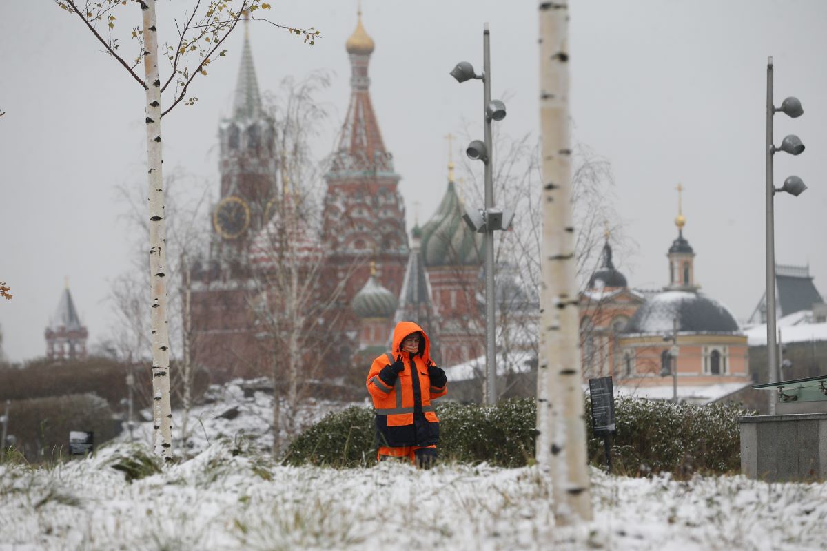 Фотосессия в Зарядье зимой на природе