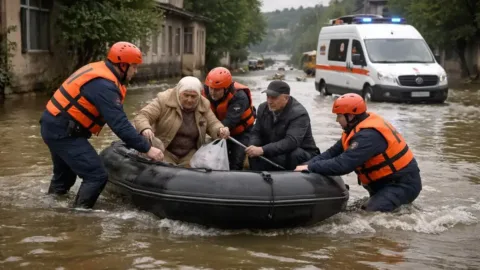 Su baskını vurdu, riskli binalar boşaltıldı: Mahaçkale’de yüzlerce kişi tahliye edildi