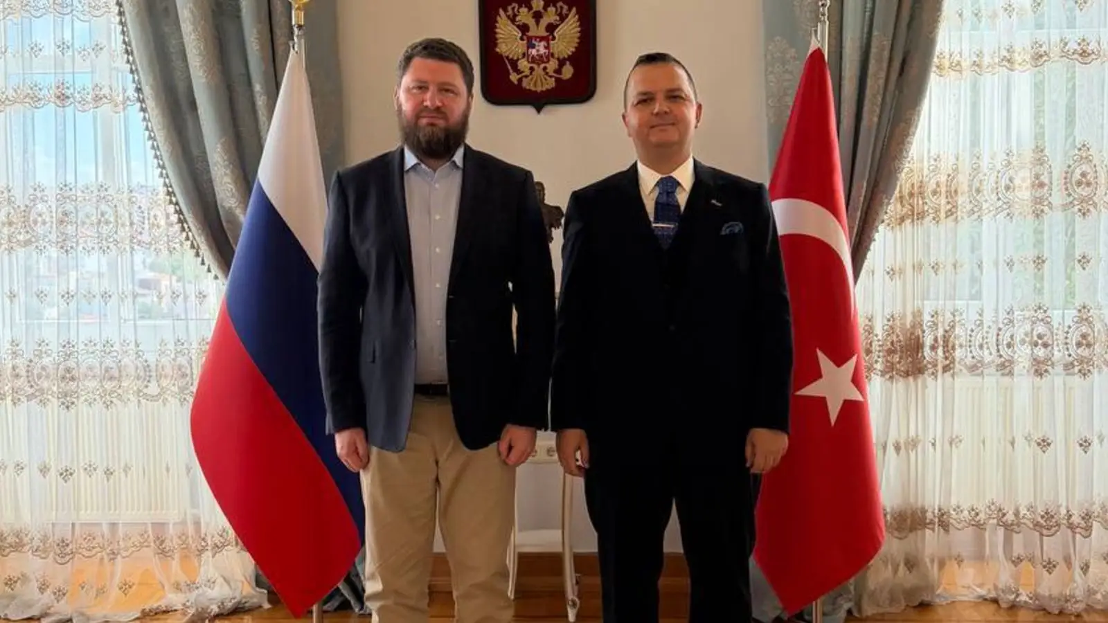 Rusya’nın İstanbul Başkonsolosu Kalaçev, ROST Başkanı Kurtuluş’u kabul etti