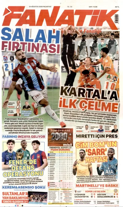 FANATİK güncel gazete kapağı