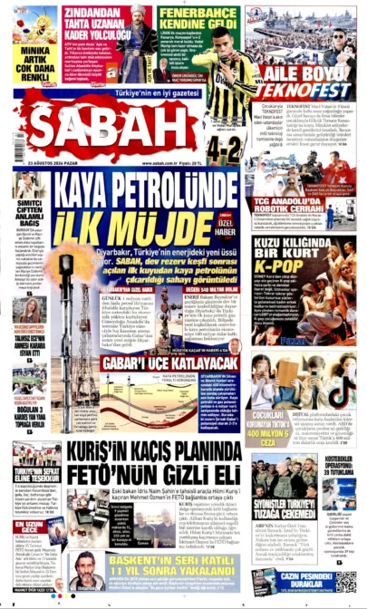 SABAH güncel gazete kapağı