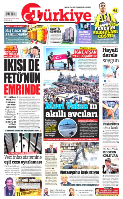 TÜRKİYE GAZETESİ güncel gazete kapağı